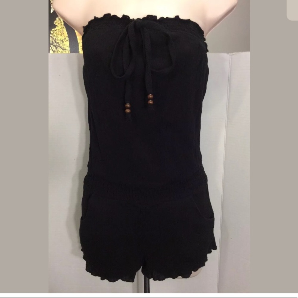 G by GUESS- Black Strapless Tube Top Romper Sz M